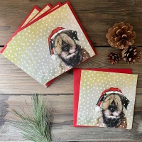 Border Terrier with Santa's Hat Charity Cards