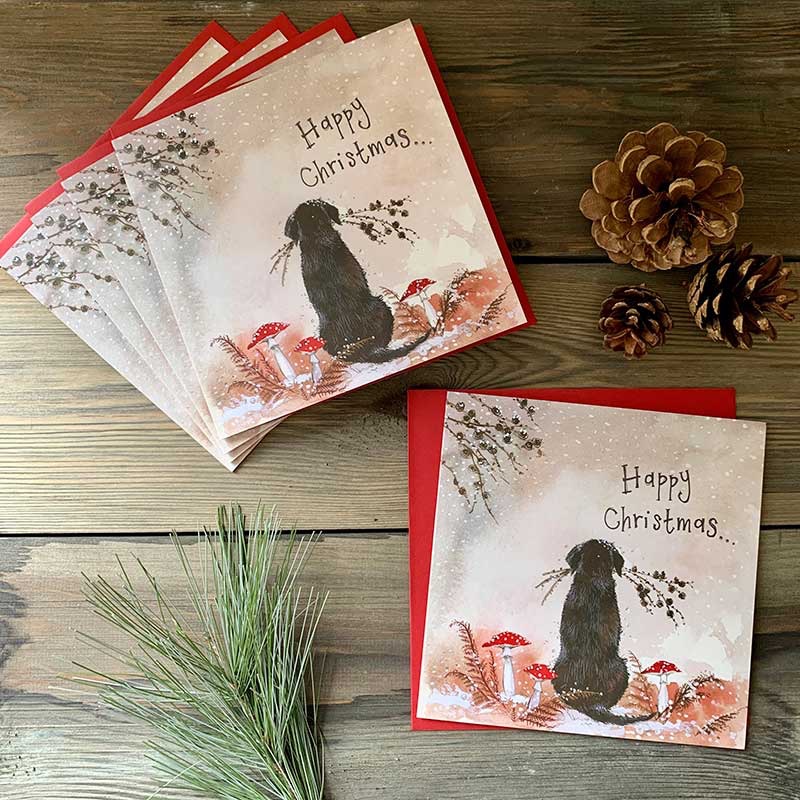 Labrador & Toadstools Christmas Card Pack