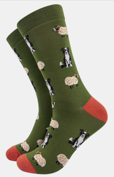 Men's Collie and Sheep Bamboo Socks