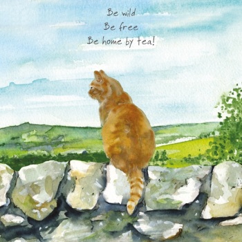 Country Ginger Cat Card