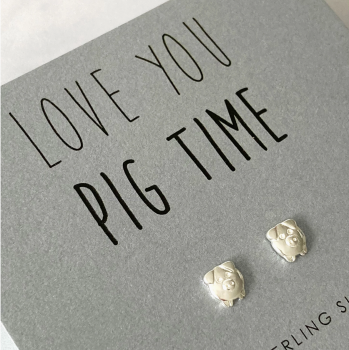 Pig Sterling Silver Earrings