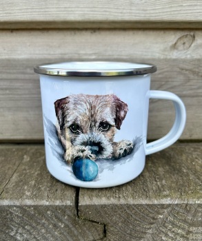 Border Terrier Enamel Mug