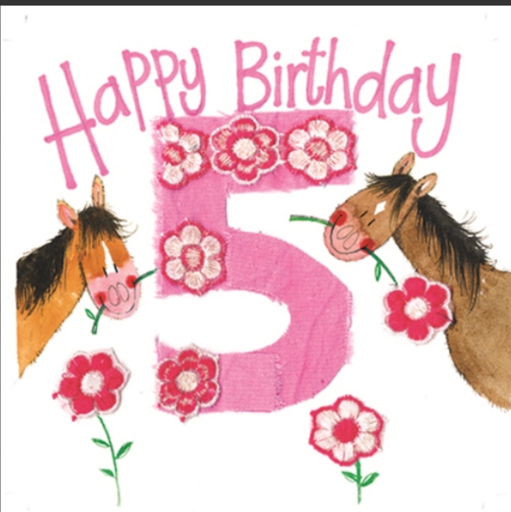 Five for a Girl Birthday Card