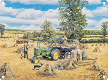 A Family Harvest Tractor Metal Sign