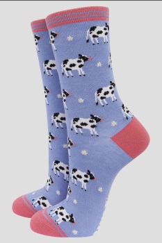 Ladies Cow Bamboo Socks