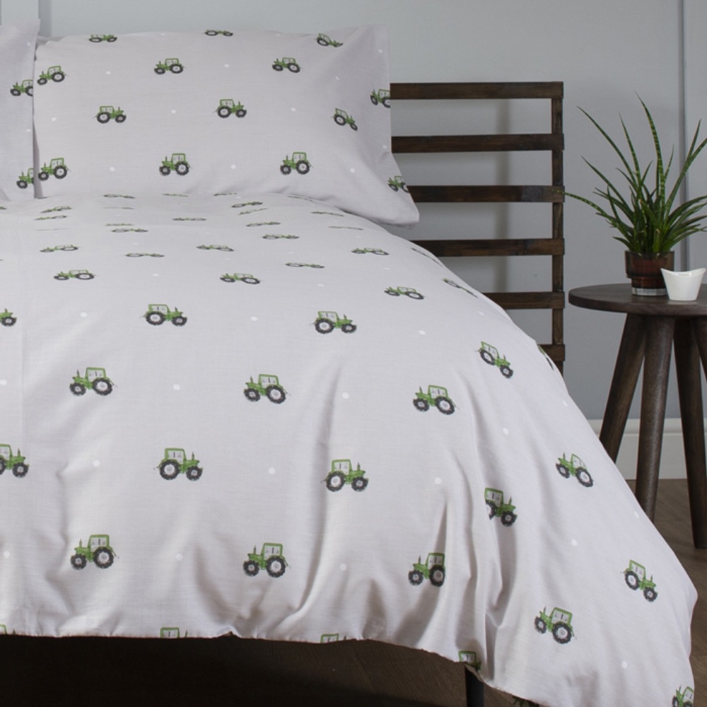 Green Tractor Single Duvet Set
