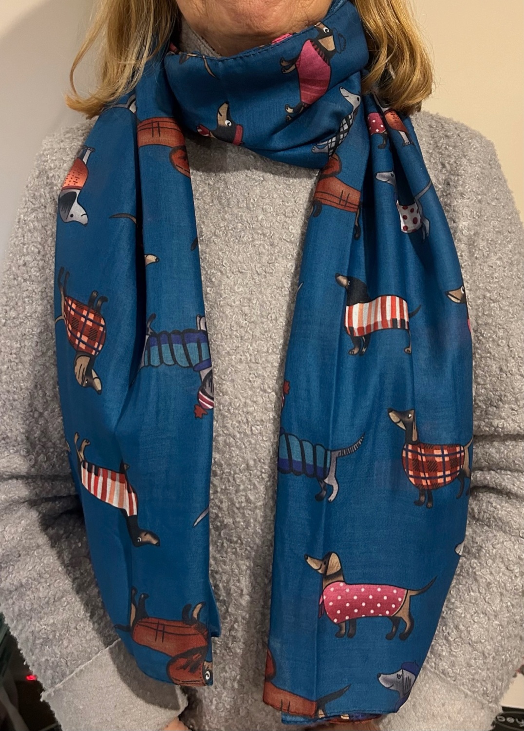 Dachshund Scarf- Teal