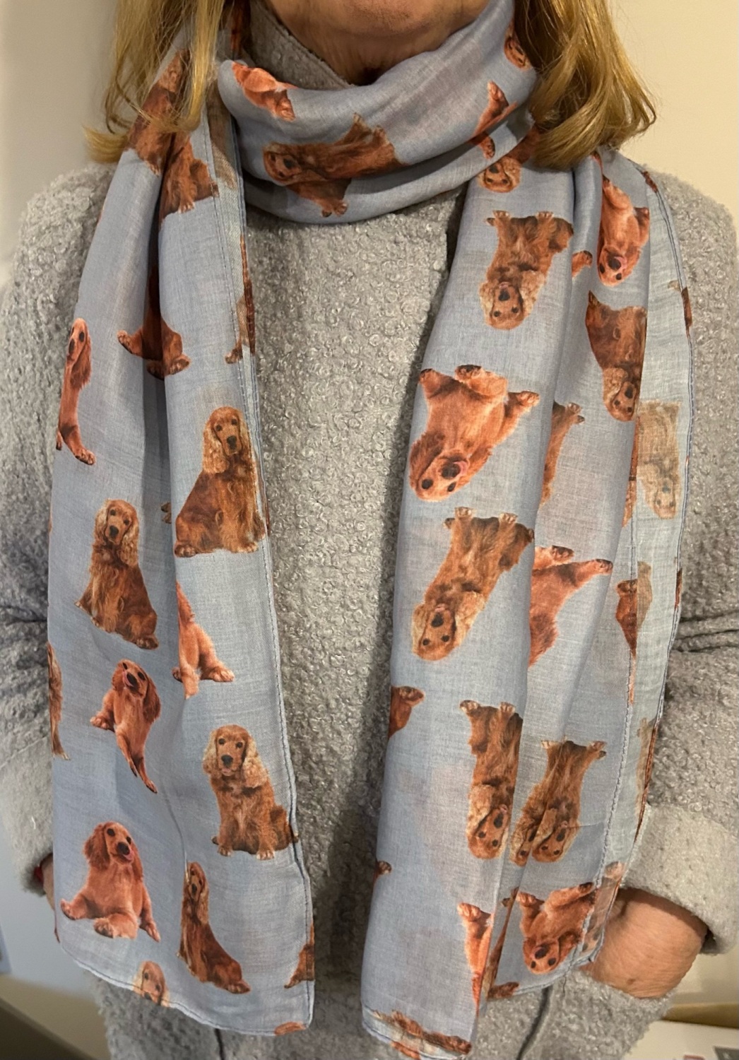 Cocker Spaniel Scarf- Grey