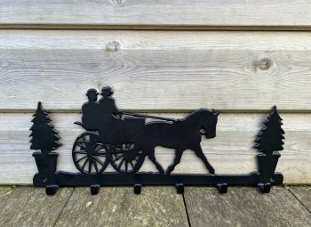 Horse Drawn Carriage 6 Hook Key Rack