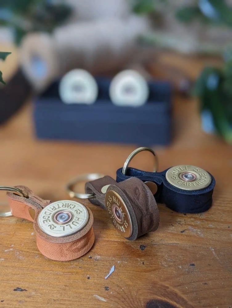 Upcycled Shotgun Cartridge Leather Key Ring