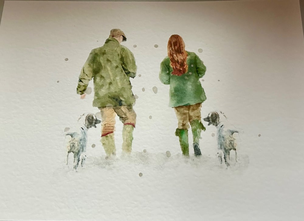 Country Walk with Spaniels Print