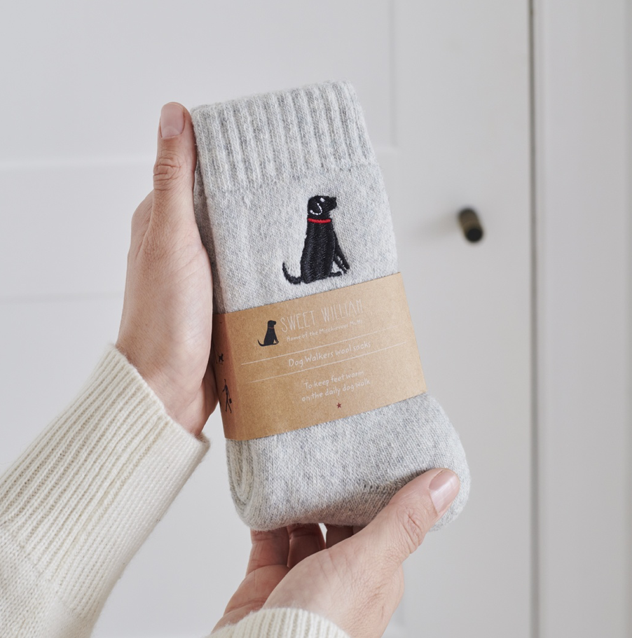 Dog Walker Socks- Black Labrador