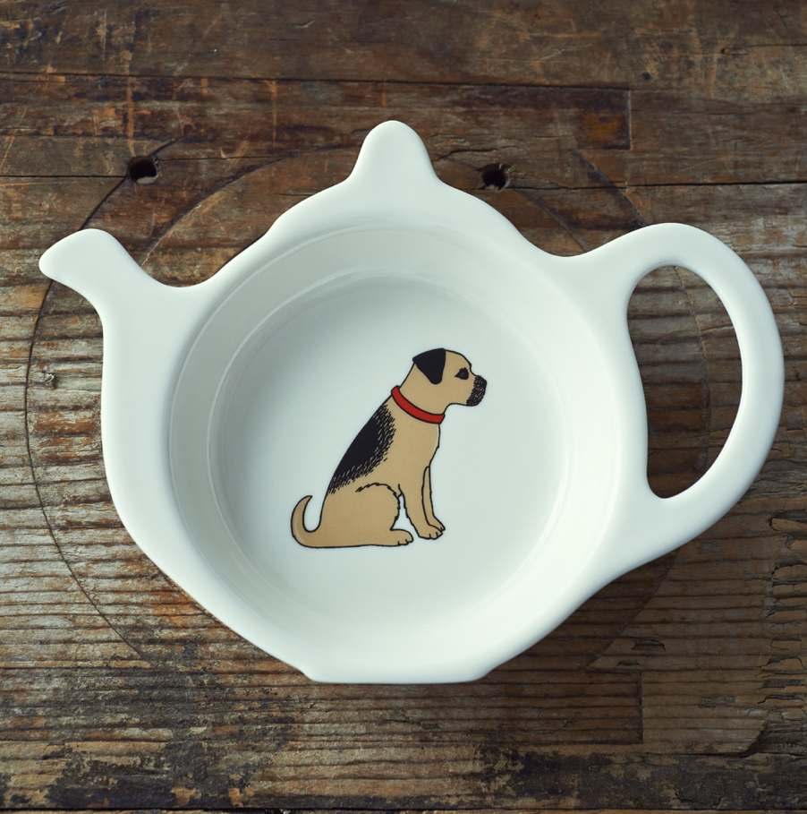 Gift Boxed Border Terrier Teabag Dish