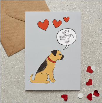 Border Terrier Valentines Card