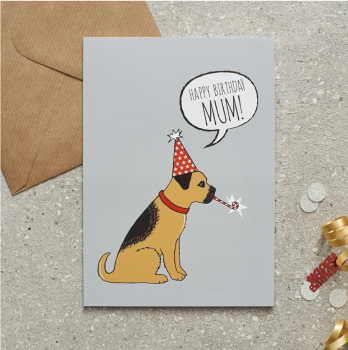 Border Terrier Mum Birthday Card