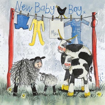 New Baby Boy Farm Card