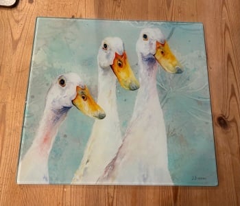 Trio of Ducks Glass Worktop Saver