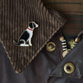 Black and White Springer Spaniel Dog Pin