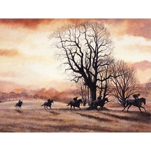Golden Gallopers Mounted Print
