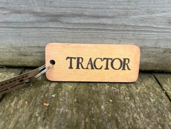 Tractor Wooden Key Ring