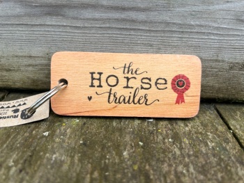 Horse Trailer Wooden Key Ring