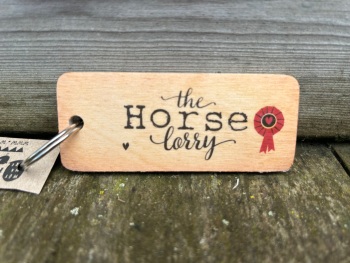 Horse Lorry Wooden Key Ring