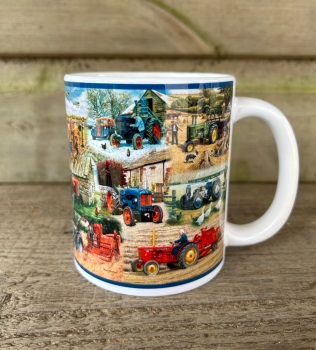 Vintage Tractor Montage Mug