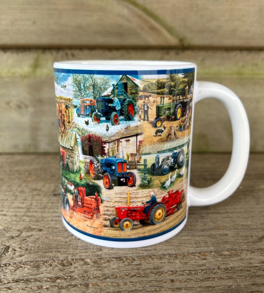 Vintage Tractor Montage Mug