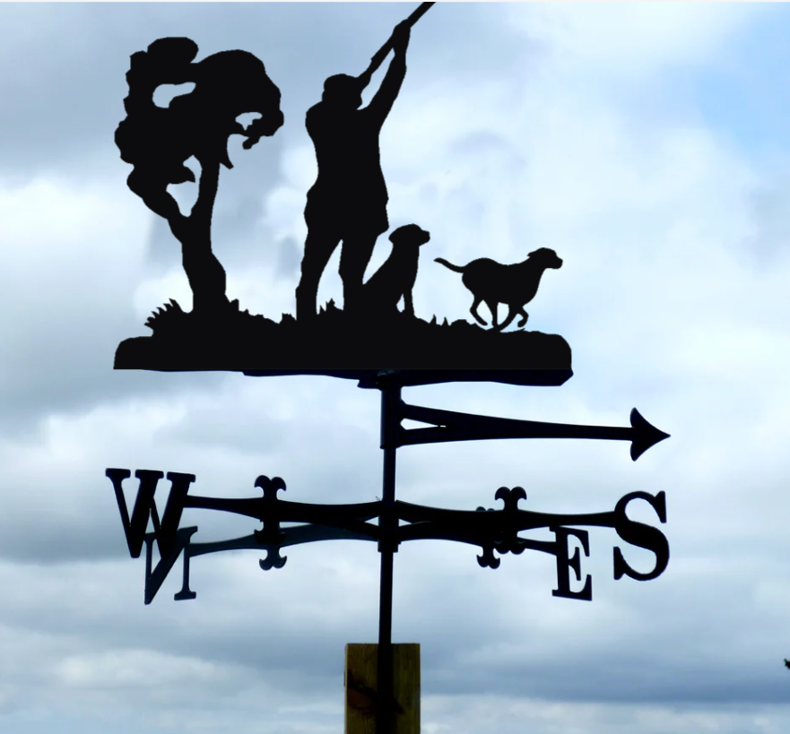 Shooting with Two Labradors Weathervane