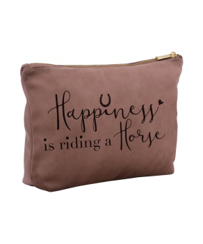 Happiness is Riding a Horse Blush Velvet Wash Bag