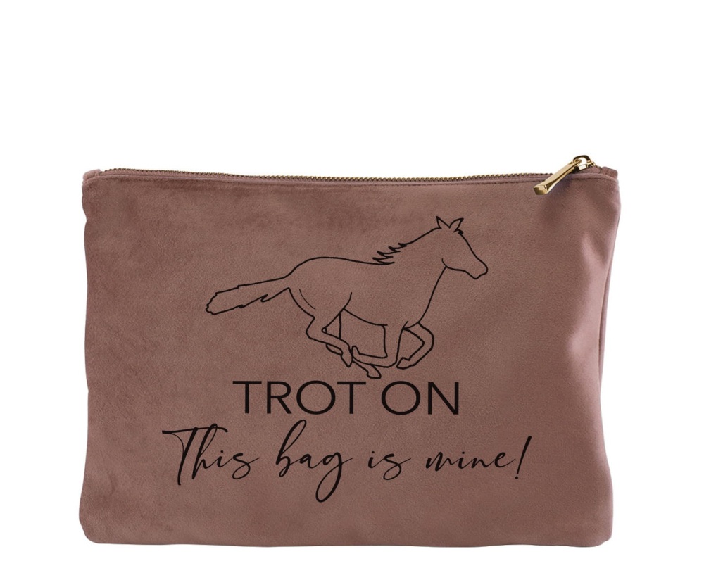 Trot On Blush Velvet Wash Bag