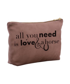 All you need is love & a horse Blush Velvet Make Up Bag