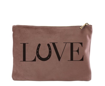 Love Horseshoe Blush Velvet Make Up Bag