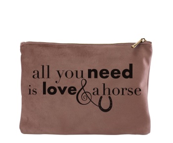 All you need is love & a horse Blush Velvet Wash Bag