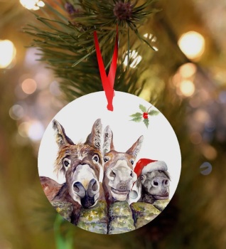 Donkey Ceramic Christmas Decoration