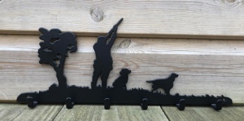 Shooting with Two Working Spaniels 6 Hook Key Rack