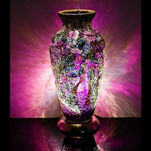 Purple Mosaic Vase Lamp