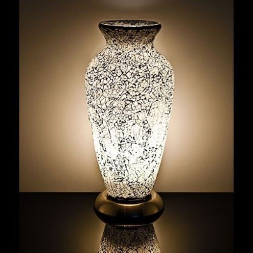 White Mosaic Vase Lamp