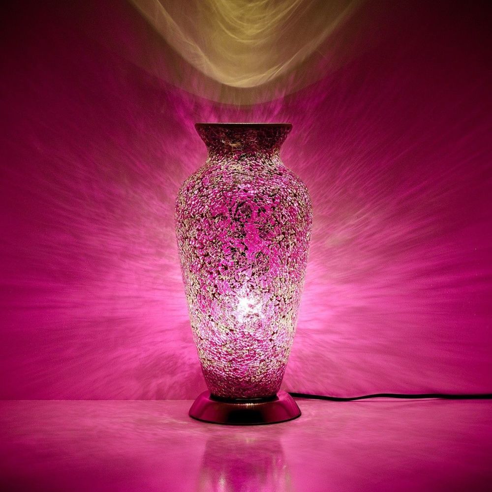 Pink Mosaic Vase Lamp