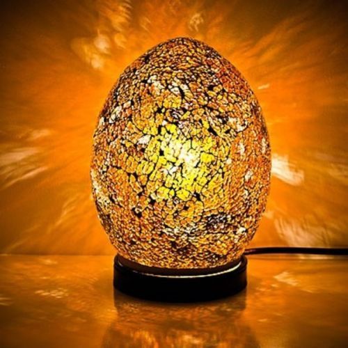 Yellow Gold Mosaic Mini Egg Lamp