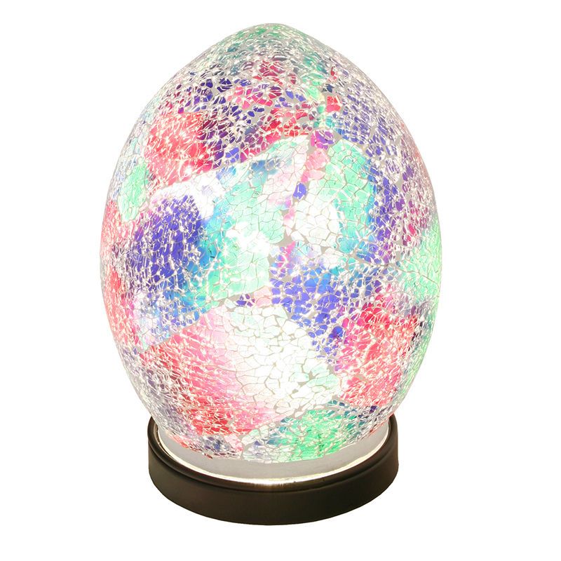 Multi Pink Teal Mosaic Mini Egg Lamp
