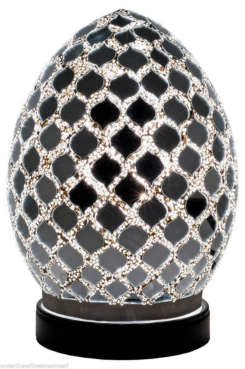 Crackle Mirror Mosaic Mini Egg Lamp