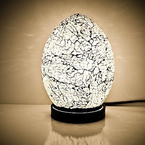 White Mosaic Mini Egg Lamp