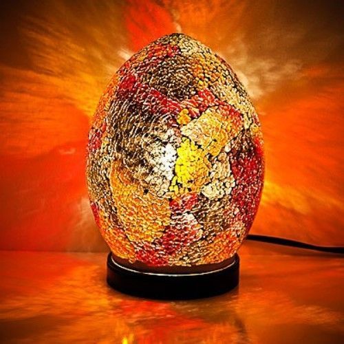 Orange Red Mosaic Mini Egg Lamp