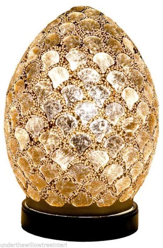 Gold Tile Mosaic Mini Egg Lamp