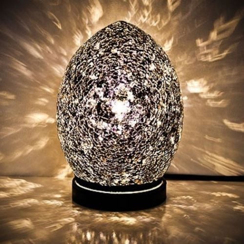 Black Mosaic Mini Egg Lamp