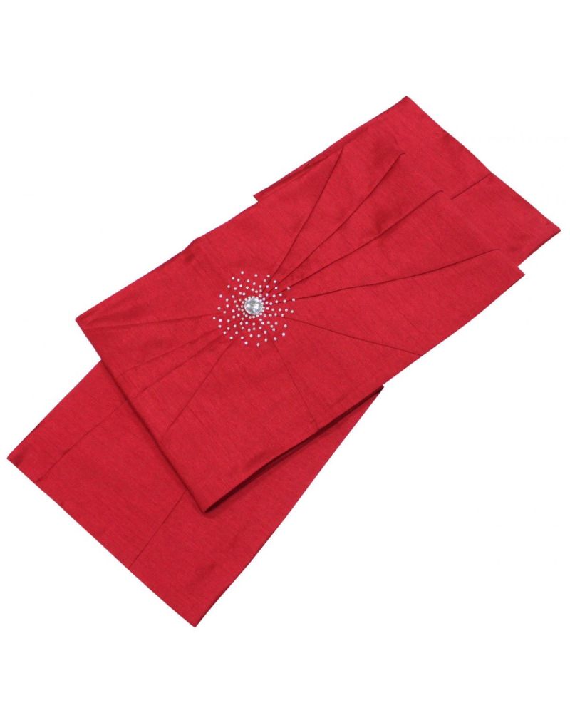 Red Hot Chilli Table Runner Starburst with Diamantes 180cm