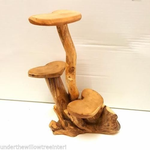 Small Coffee Root 3 Leaf Wooden Display Stand 
