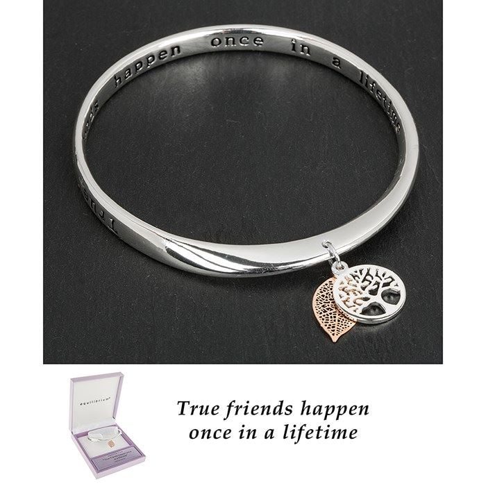 Equilibrium Tree of Life Silver Plated Bangle 