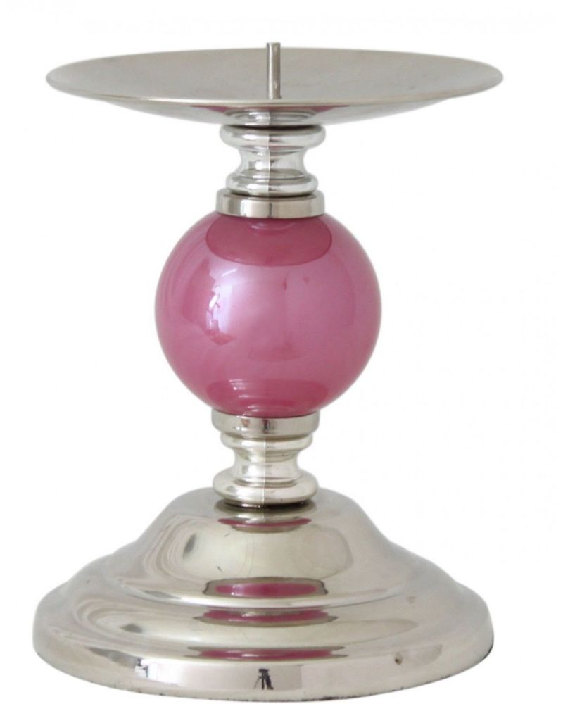 Pink Pearl One Ball Candlestick 